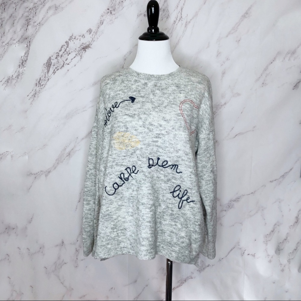 Best Mountain Marbled Gray Carpe Diem Wool Blend Sweater